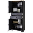 AKTENSCHRANK Graphitfarben, Eiche Artisan  - Graphitfarben/Eiche Artisan, KONVENTIONELL, Holzwerkstoff (86/204/38cm) - Carryhome