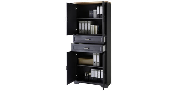 AKTENSCHRANK Graphitfarben, Eiche Artisan  - Graphitfarben/Eiche Artisan, KONVENTIONELL, Holzwerkstoff (86/204/38cm) - Carryhome