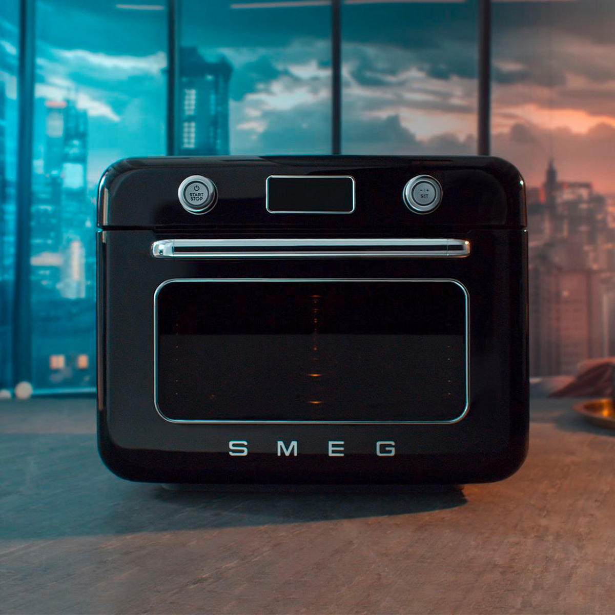 MINIBACKOFEN - Schwarz Hochglanz, Trend, Kunststoff (50/40/51cm) - SMEG