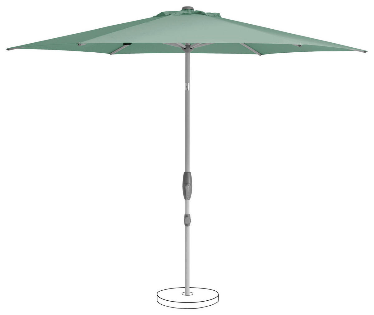 SONNENSCHIRM 300 cm Silberfarben  - Silberfarben/Hellgrün, KONVENTIONELL, Textil/Metall (300cm) - Suncomfort by Glatz