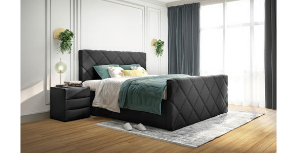 BOXSPRINGBETT 180/200 cm  in Schwarz  - Schwarz, KONVENTIONELL, Textil (180/200cm) - Esposa