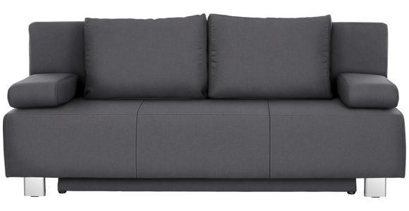 SCHLAFSOFA in Flachgewebe Dunkelgrau  - Chromfarben/Dunkelgrau, Design, Textil/Metall (197/88/89cm) - Xora