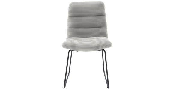 STUHL  in Cord Textil  - Greige/Schwarz, Design, Textil/Metall (52/88/66cm) - Dieter Knoll