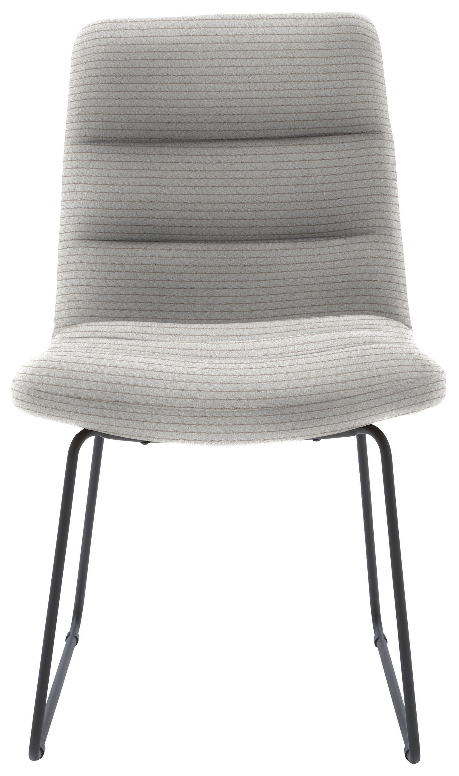 STUHL  in Cord Textil  - Greige/Schwarz, Design, Textil/Metall (52/88/66cm) - Dieter Knoll