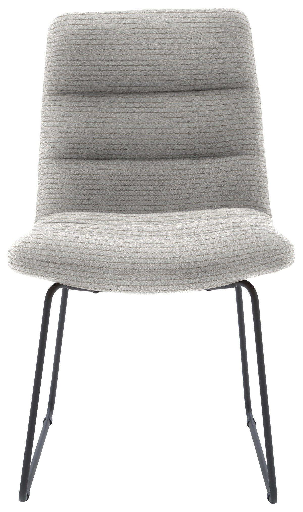STUHL  in Cord Textil  - Greige/Schwarz, Design, Textil/Metall (52/88/66cm) - Dieter Knoll