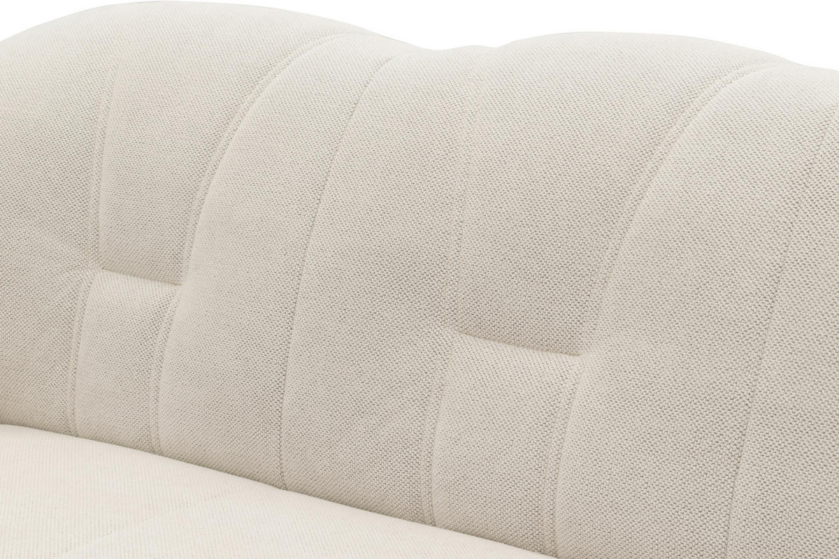 ECKSCHLAFSOFA  FLORES FK Creme Mikrofaser  - Creme/Schwarz, KONVENTIONELL, Kunststoff/Textil (231/142/84cm) - MID.YOU