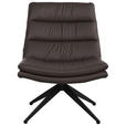 DESIGNSESSEL in Echtleder Braun  - Schwarz/Braun, Design, Leder/Metall (62.5/82/80cm) - Dieter Knoll