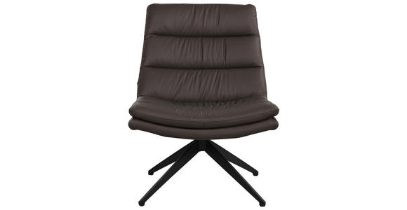 DESIGNSESSEL in Echtleder Braun  - Schwarz/Braun, Design, Leder/Metall (62.5/82/80cm) - Dieter Knoll