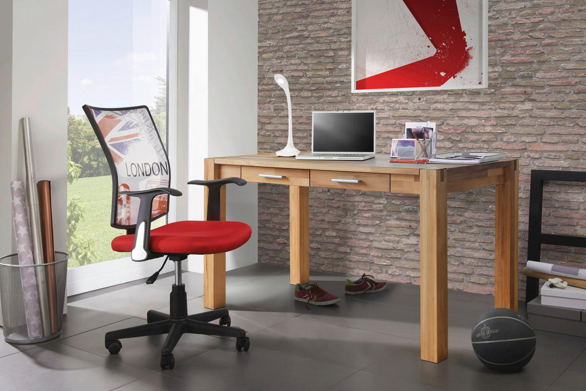PISAĆI STOL  boje bukve  drvo  - boje bukve/boje aluminija, Natur, drvo/plastika (140/70/76cm) - Livetastic