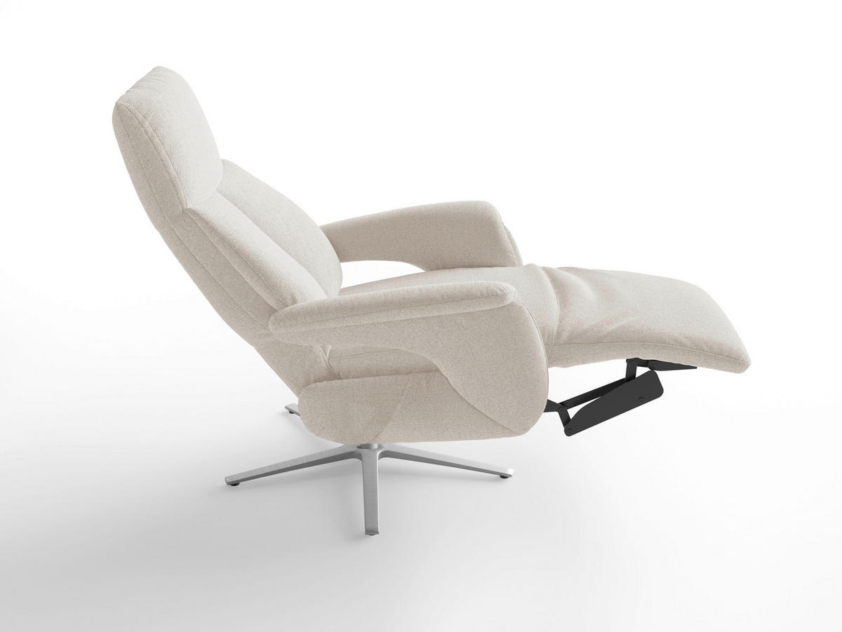 RELAXSESSEL in Textil Creme  - Silberfarben/Creme, Basics, Textil/Metall (75/110/85cm) - Sit & More