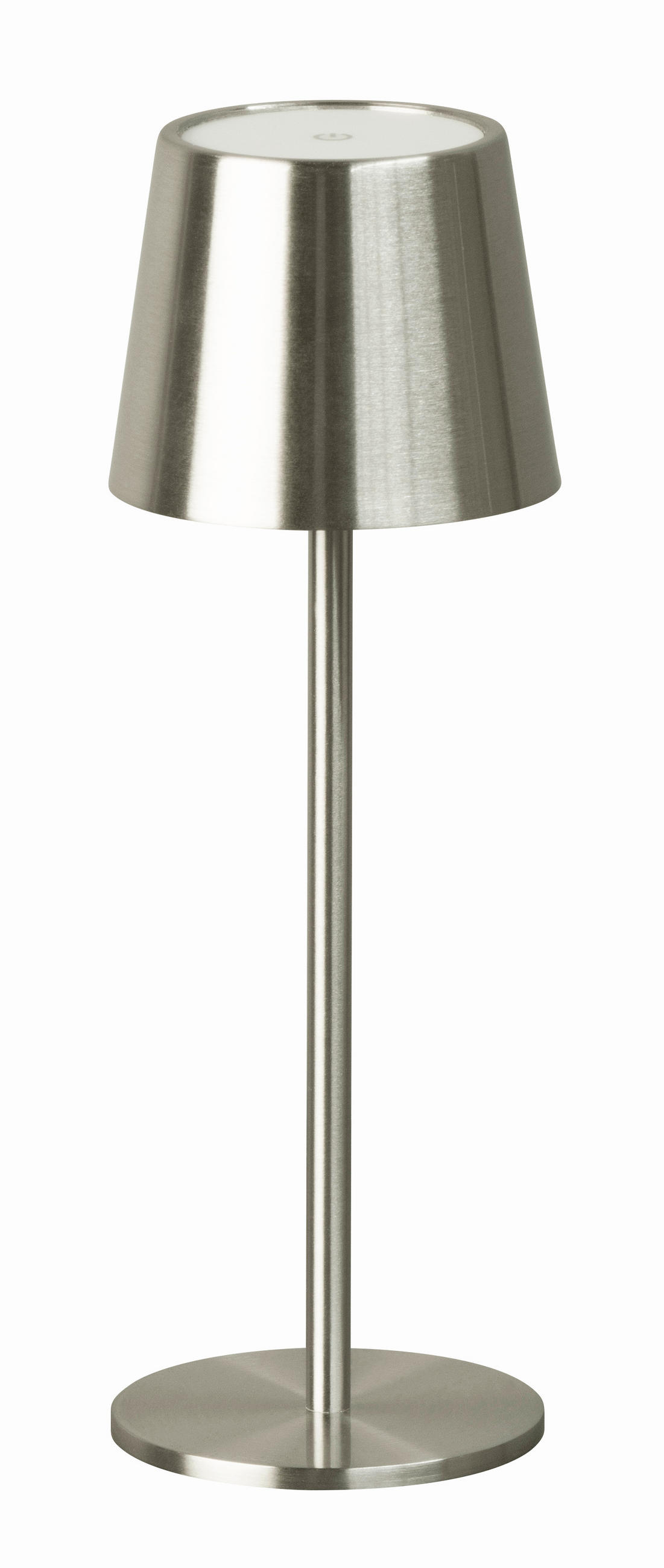 AKKU-TISCHLEUCHTE Roxi 9/27,5 cm   - Nickelfarben, KONVENTIONELL, Metall (9/27,5cm)