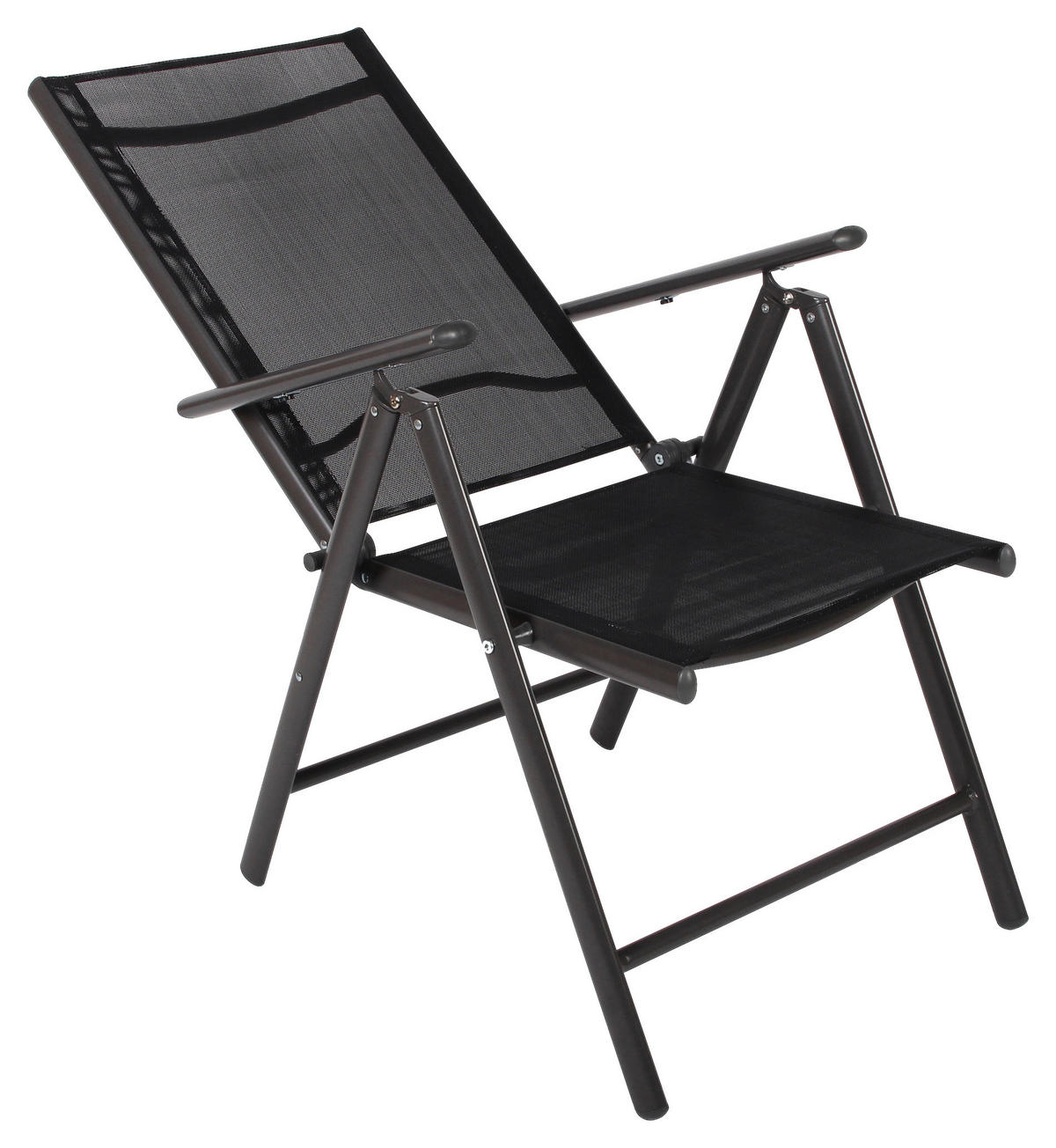 GARTENSTUHL-SET - Anthrazit, Basics, Textil/Metall (56/105/65cm) - MID.YOU