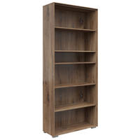AKTENREGAL Eiche dunkel  - Eiche dunkel/Silberfarben, KONVENTIONELL, Holzwerkstoff/Kunststoff (81/199/37cm) - Voleo