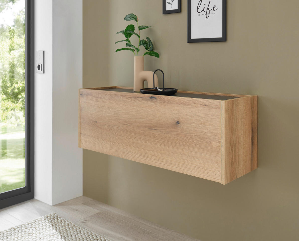 SCHUHSCHRANK Anthrazit, Eichefarben  - Eichefarben/Anthrazit, Design, Holzwerkstoff (100/35/30cm) - Modante