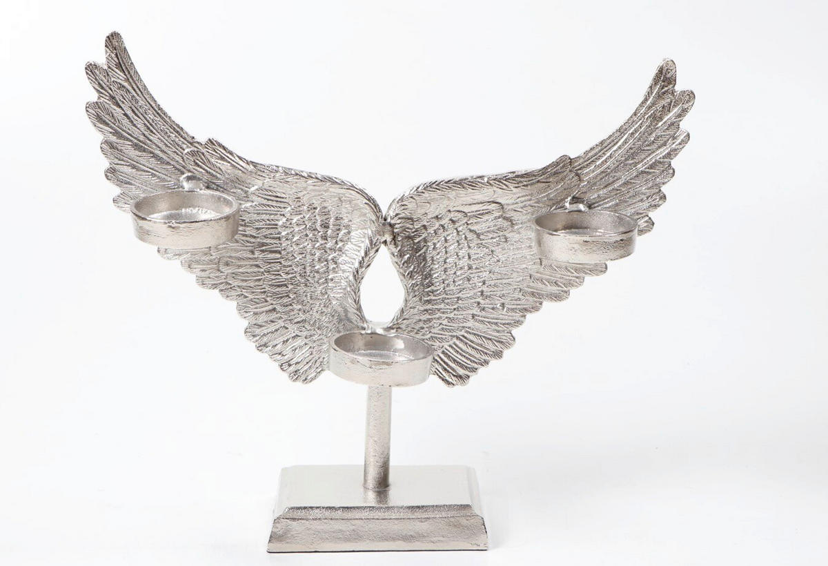 STOJAN NA SVÍČKY  kov - barvy niklu, Design, kov (39,5/35,5/10cm) - Ambia Home