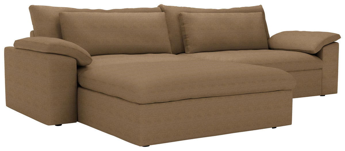 ECKSOFA  Chenille Rostfarben  - Rostfarben/Schwarz, Modern, Kunststoff/Textil (198/306cm) - Carryhome