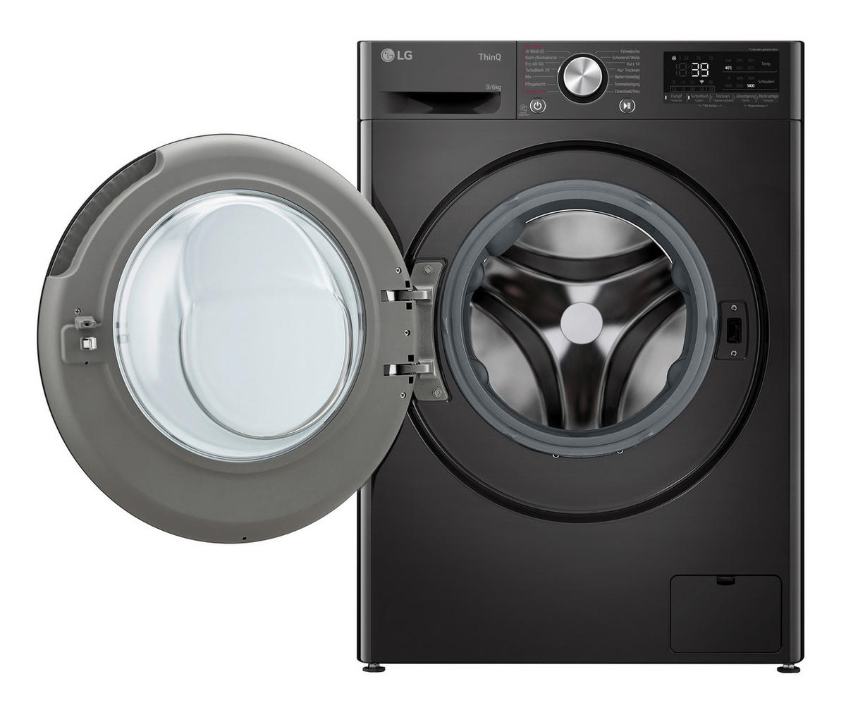 WASCHTROCKNER W4WR7096YB  - Schwarz, Basics, Metall (60/85/56,5cm) - LG