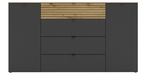 SIDEBOARD 181/99/41 cm  in Graphitfarben, Eiche Artisan  - Schwarz/Graphitfarben, MODERN, Holzwerkstoff/Metall (181/99/41cm) - Voleo