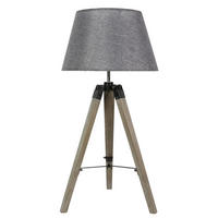 TISCHLEUCHTE 35/35/68 cm   - Grau, Natur, Holz/Textil (35/35/68cm)
