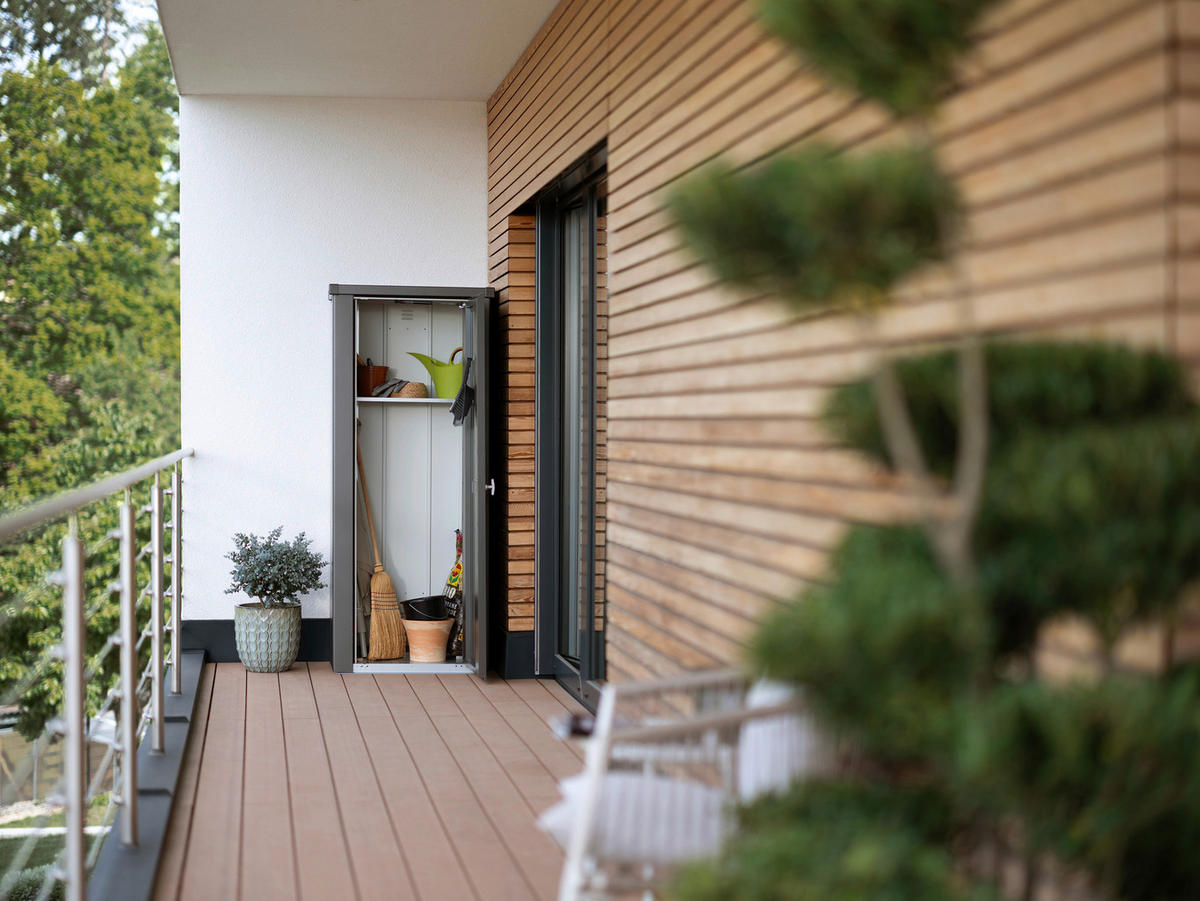 GERÄTESCHRANK 77,7/180,9/57 cm  - Dunkelgrau, Basics, Metall (77,7/180,9/57cm) - Biohort