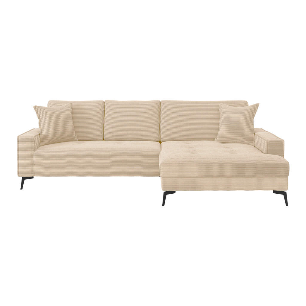 Ecksofa Zero mit Kissen Creme 286x173 cm