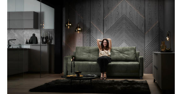 SCHLAFSOFA  in Flachgewebe Dunkelgrün  - Dunkelgrün/Schwarz, KONVENTIONELL, Textil/Metall (232/77/116cm) - Dieter Knoll