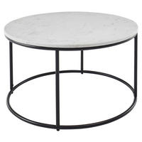 COUCHTISCH 80/80/46 cm rund Schwarz, Weiß  - Schwarz/Weiß, Design, Stein/Metall (80/80/46cm) - Carryhome