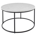 COUCHTISCH 80/80/46 cm rund Schwarz, Weiß  - Schwarz/Weiß, Design, Stein/Metall (80/80/46cm) - Carryhome