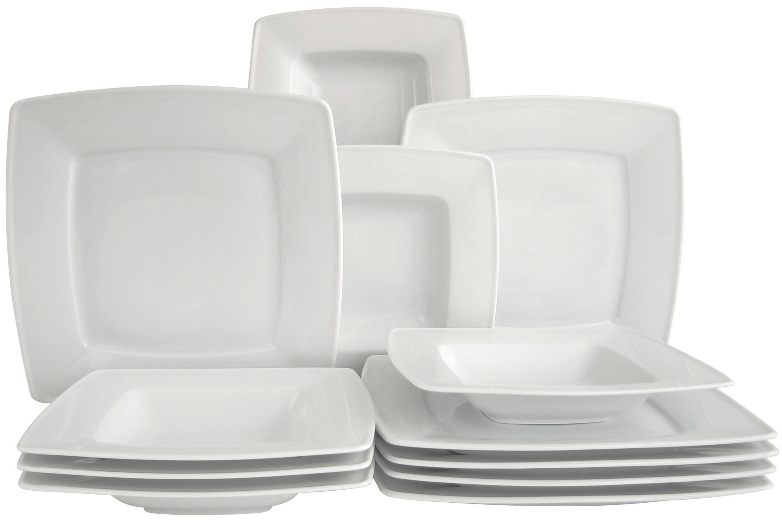 TAFELSERVICE Victoria weiß 12-teilig  - Weiß, Basics, Keramik - Creatable