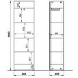GARDEROBE 6-teilig in 265/197/19 cm - Kaschmir/Eichefarben, Design, Glas/Holzwerkstoff (265/197/19cm) - Voleo