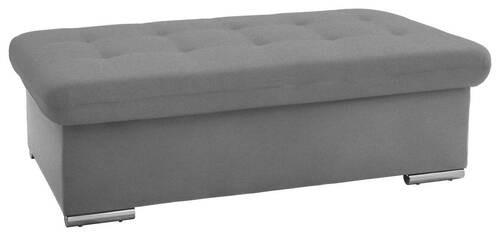 HOCKER in Textil Hellgrau  - Silberfarben/Hellgrau, Design, Textil/Metall (137/43/74cm) - Cantus