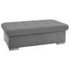 HOCKER Flachgewebe Hellgrau  - Silberfarben/Hellgrau, Design, Textil/Metall (137/43/74cm) - Cantus