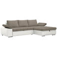 ECKSOFA  in Flachgewebe Weiß, Beige  271/175 cm  - Beige/Weiß, Design, Kunststoff/Textil (271/175cm) - Xora