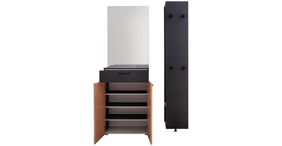 GARDEROBE 3-teilig  in 120/198/29 cm  - Wildeiche/Anthrazit, Design, Holzwerkstoff (120/198/29cm) - Moderano