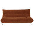 3-SITZER-SOFA Mikrofaser Terracotta  - Terracotta/Schwarz, KONVENTIONELL, Textil/Metall (230/100/101cm) - Hom`in