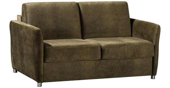 SCHLAFSOFA Mikrofaser Grün - Chromfarben/Grün, KONVENTIONELL, Textil/Metall (162/86/97cm) - Novel