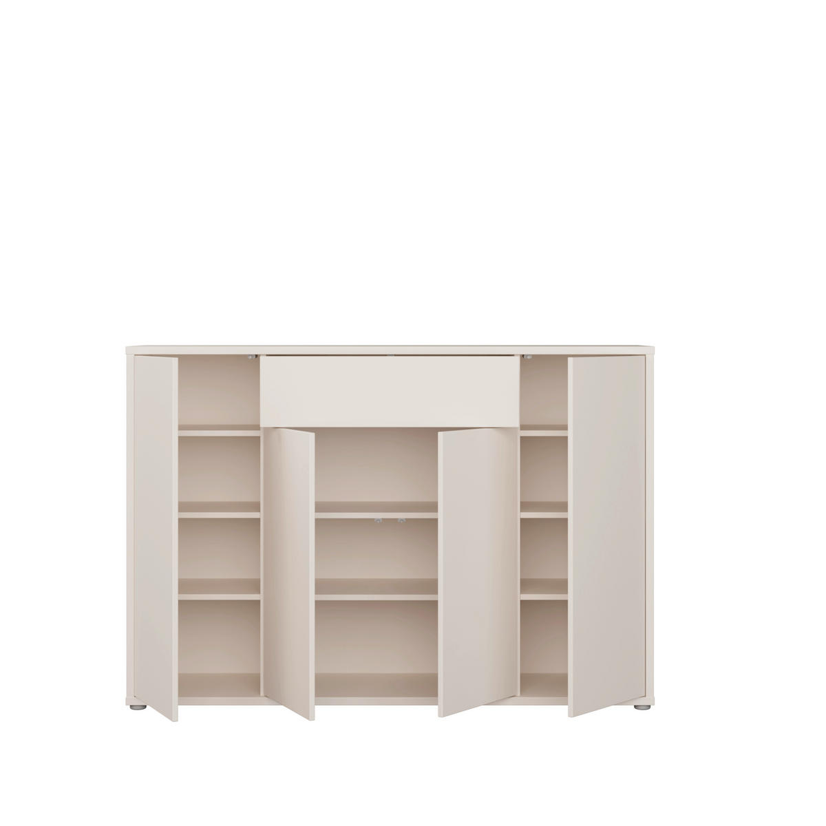 SCHUHSCHRANK Sandfarben  - Sandfarben/Grau, MODERN, Holzwerkstoff/Metall (143,9/99,1/34,9cm) - Carryhome