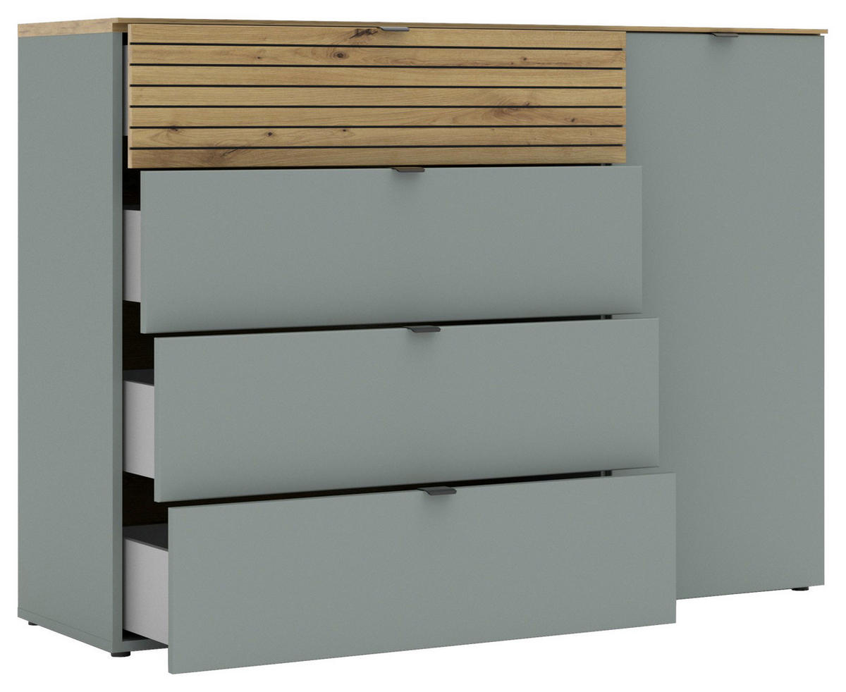 SIDEBOARD  in 136/99/41 cm  - Schwarz/Eiche Artisan, MODERN, Holzwerkstoff/Metall (136/99/41cm) - Voleo