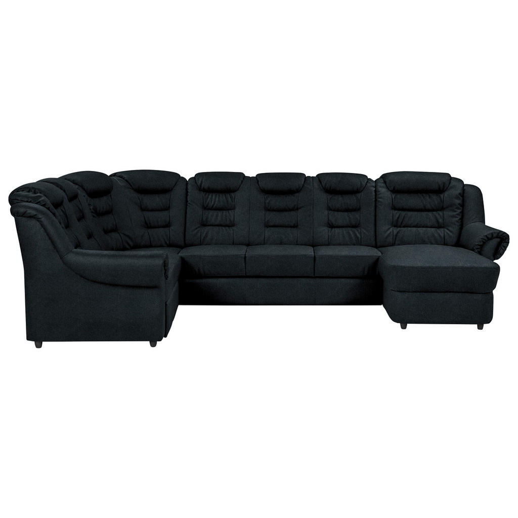 Wohnlandschaft Boston Schwarz Lederlook