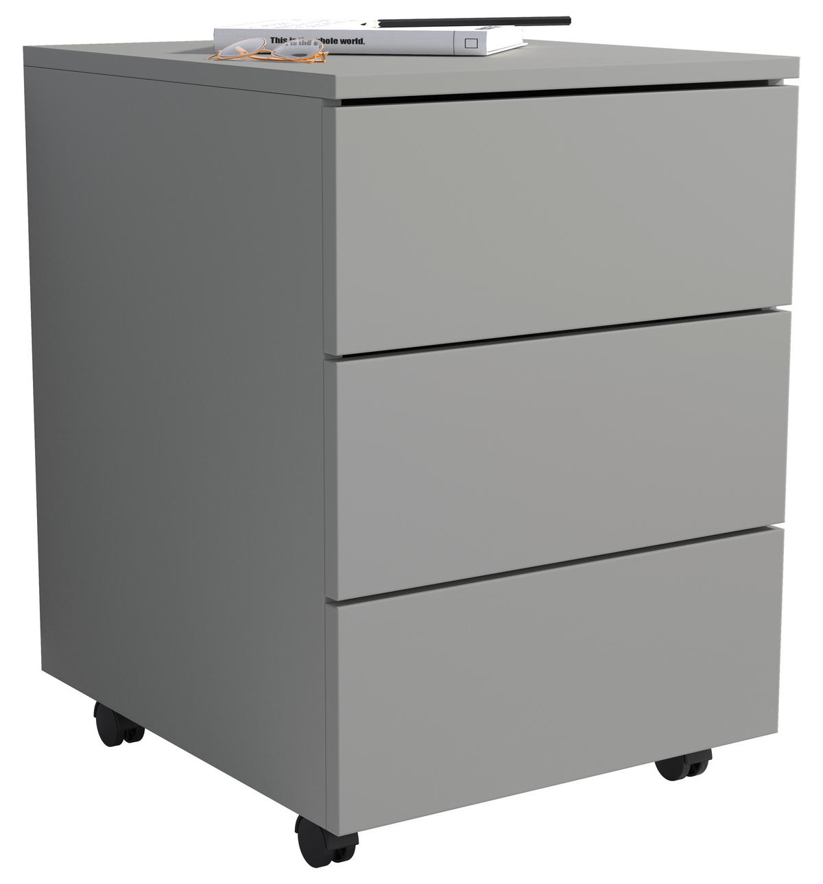 ROLLCONTAINER 39/55/45 cm  - Schwarz/Grau, Design, Holzwerkstoff/Kunststoff (39/55/45cm) - MID.YOU