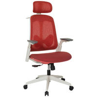DREHSTUHL Netzbespannung Rot  - Rot/Weiß, MODERN, Kunststoff/Textil (66/115-131/66cm) - MID.YOU