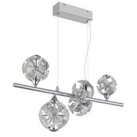 LED-HÄNGELEUCHTE VIRINA 50/30/120 cm   - Klar/Chromfarben, KONVENTIONELL, Glas/Metall (50/30/120cm) - Globo