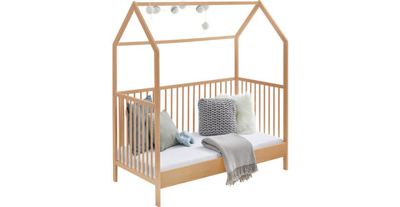 GITTERBETT EMMA 144/75/161 cm - Buchefarben, Trend, Holz (144/75/161cm) - My Baby Lou