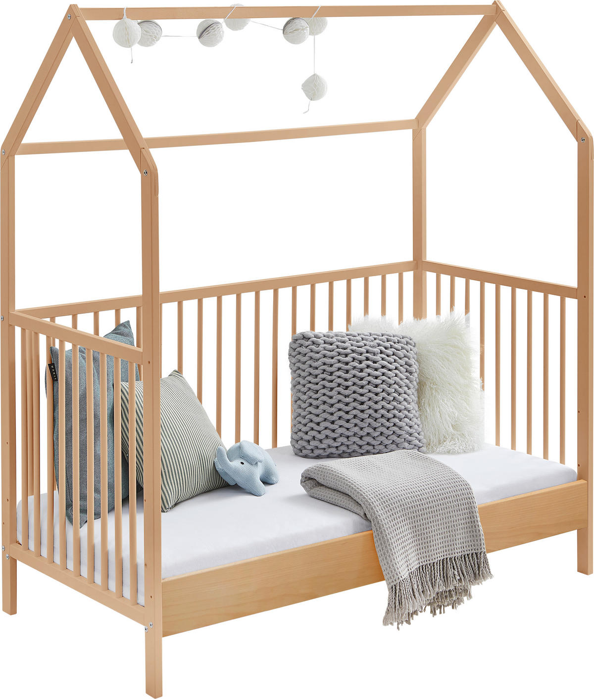 GITTERBETT EMMA 144/75/161 cm  - Buchefarben, Trend, Holz (144/75/161cm) - My Baby Lou