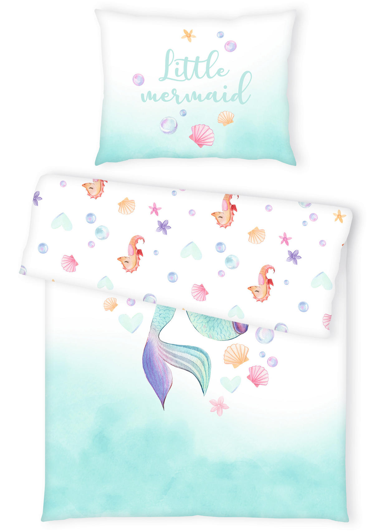 KINDERBETTWÄSCHE Renforcé 135/200 cm  - Türkis, KONVENTIONELL, Textil (135/200cm)