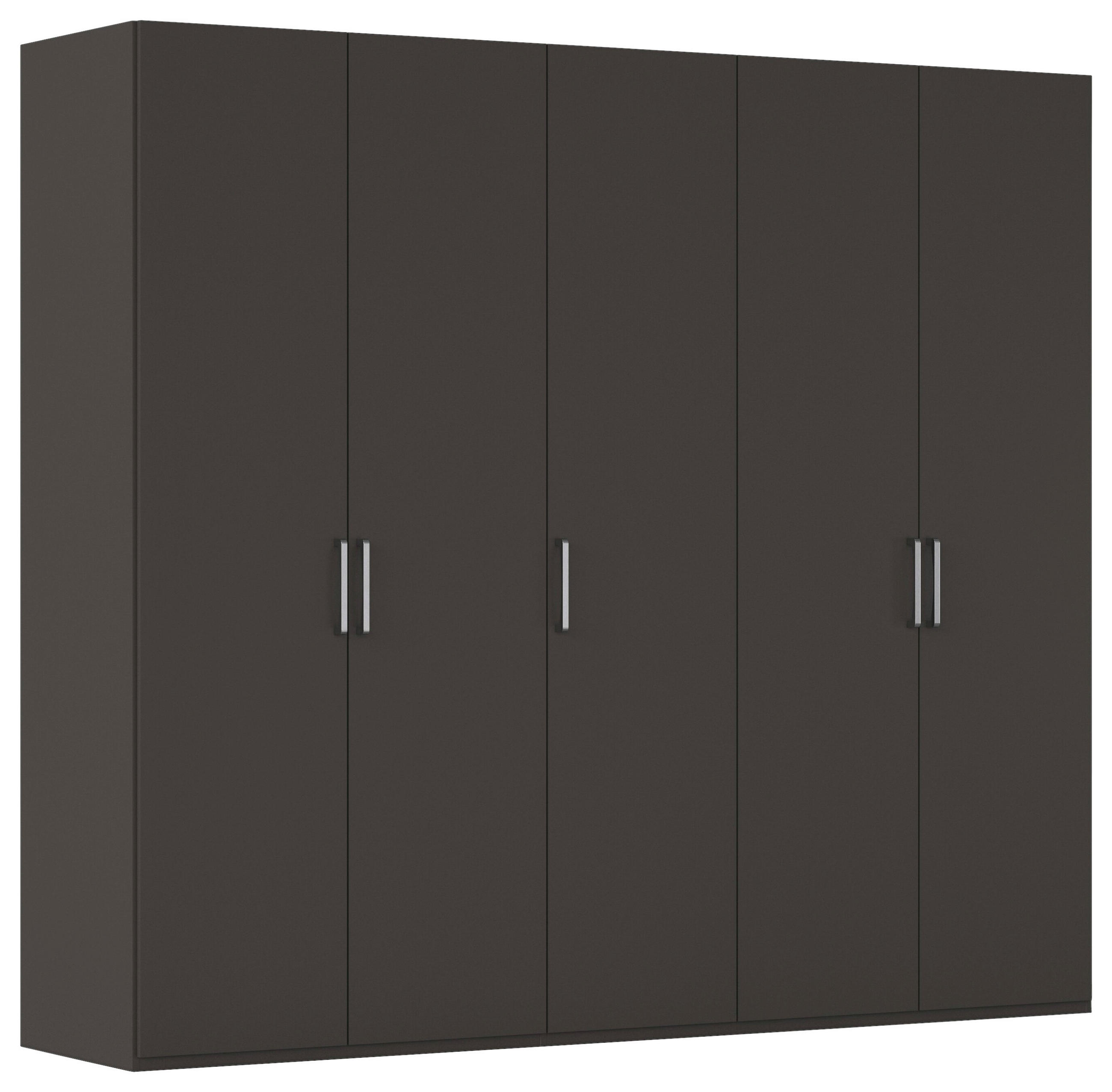 DREHTÜRENSCHRANK 251/235/61 cm,  in Graphitfarben, 5-türig  - Edelstahlfarben/Graphitfarben, Basics, Holzwerkstoff/Metall (251/235/61cm) - Novel