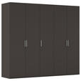 DREHTÜRENSCHRANK 251/223/61 cm,  in Graphitfarben, 5-türig  - Edelstahlfarben/Graphitfarben, Basics, Holzwerkstoff/Metall (251/223/61cm) - Novel