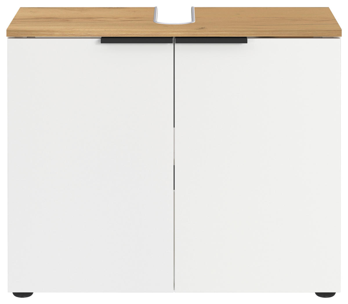 WASCHBECKENUNTERSCHRANK 70/58/34 cm  - Eichefarben/Schwarz, MODERN, Holzwerkstoff/Kunststoff (70/58/34cm) - Germania