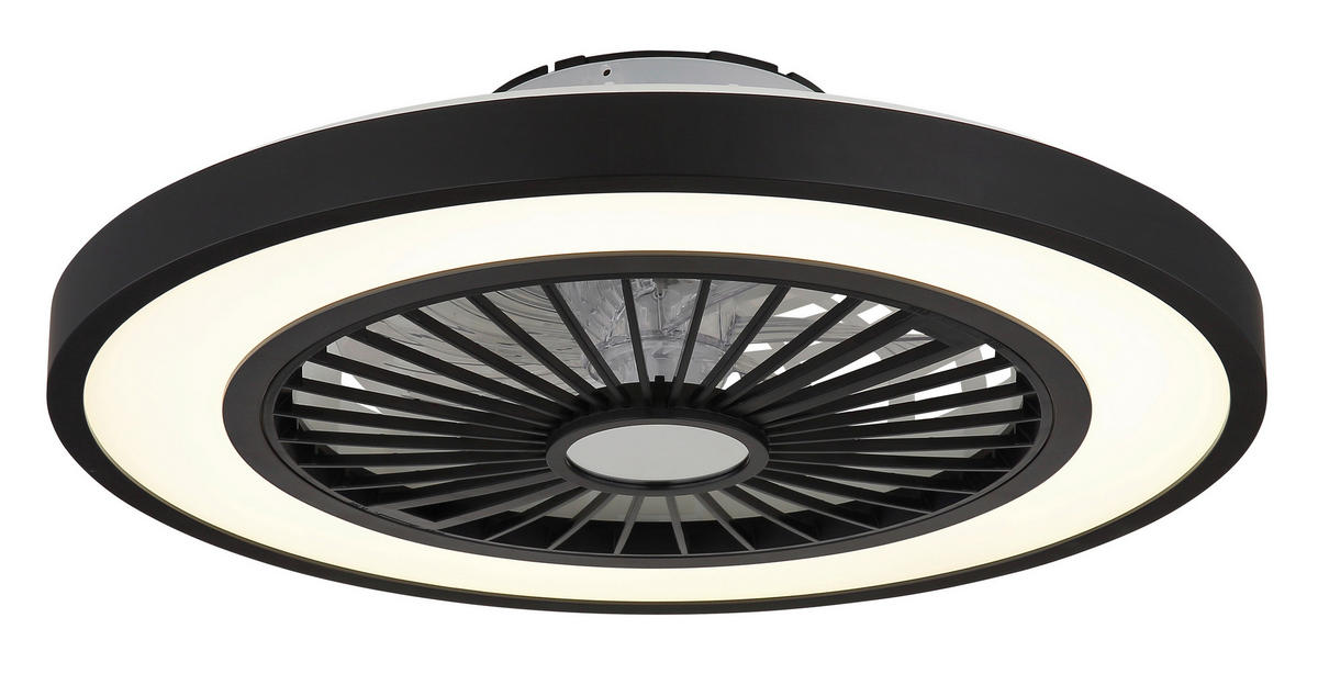 MENNYEZETI VENTILÁTOR - fekete/áttetsző, Konventionell, műanyag/fém (54/15,9cm) - Globo