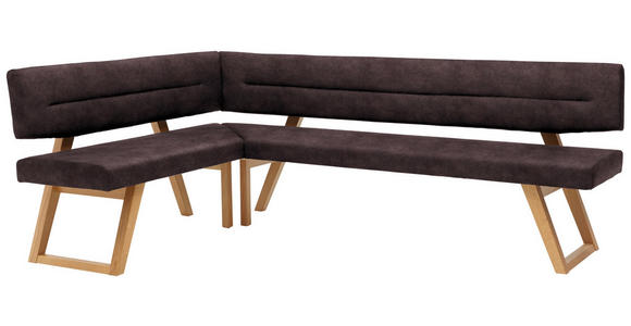 ECKBANK 155/195 cm in Dunkelbraun - Eichefarben/Dunkelbraun, KONVENTIONELL, Holz/Textil (155/195cm) - Dieter Knoll